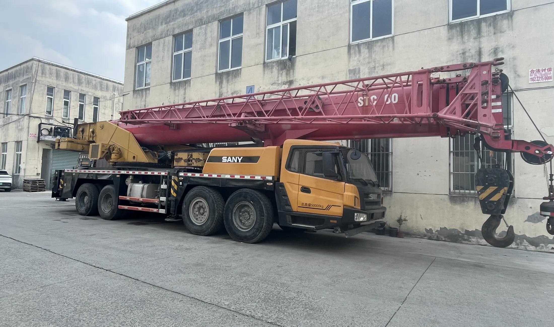 XCMG 70 ton truck crane photographed in stock